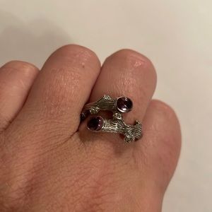 Michael Aram silver branch Amethyst and Diamond ring